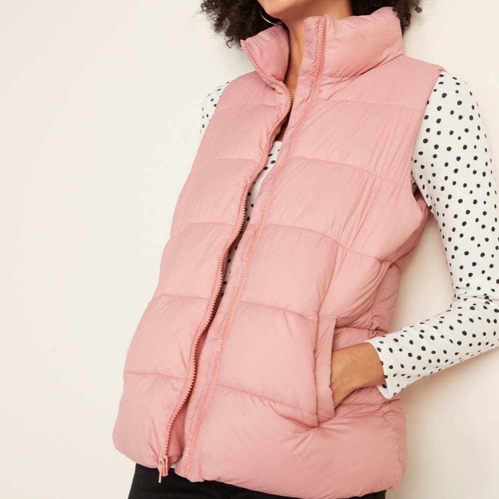 Old Navy Pink Quilted Puffer Vest